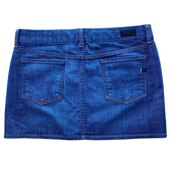 New Citizens of Humanity Women's Dark Wash Jean Micro Denim Mini Skirt Size 28 - Picture 9 of 12